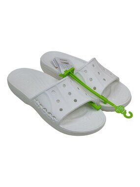 Crocs Baya II Slide Sandals White M9 W11 Lightweight Slip-Resistant Shower Shoes